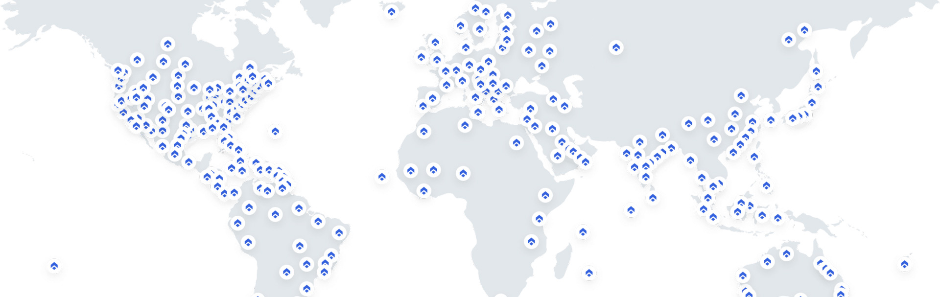 Map of the globe covered in Revinate logos to represent each implementation.